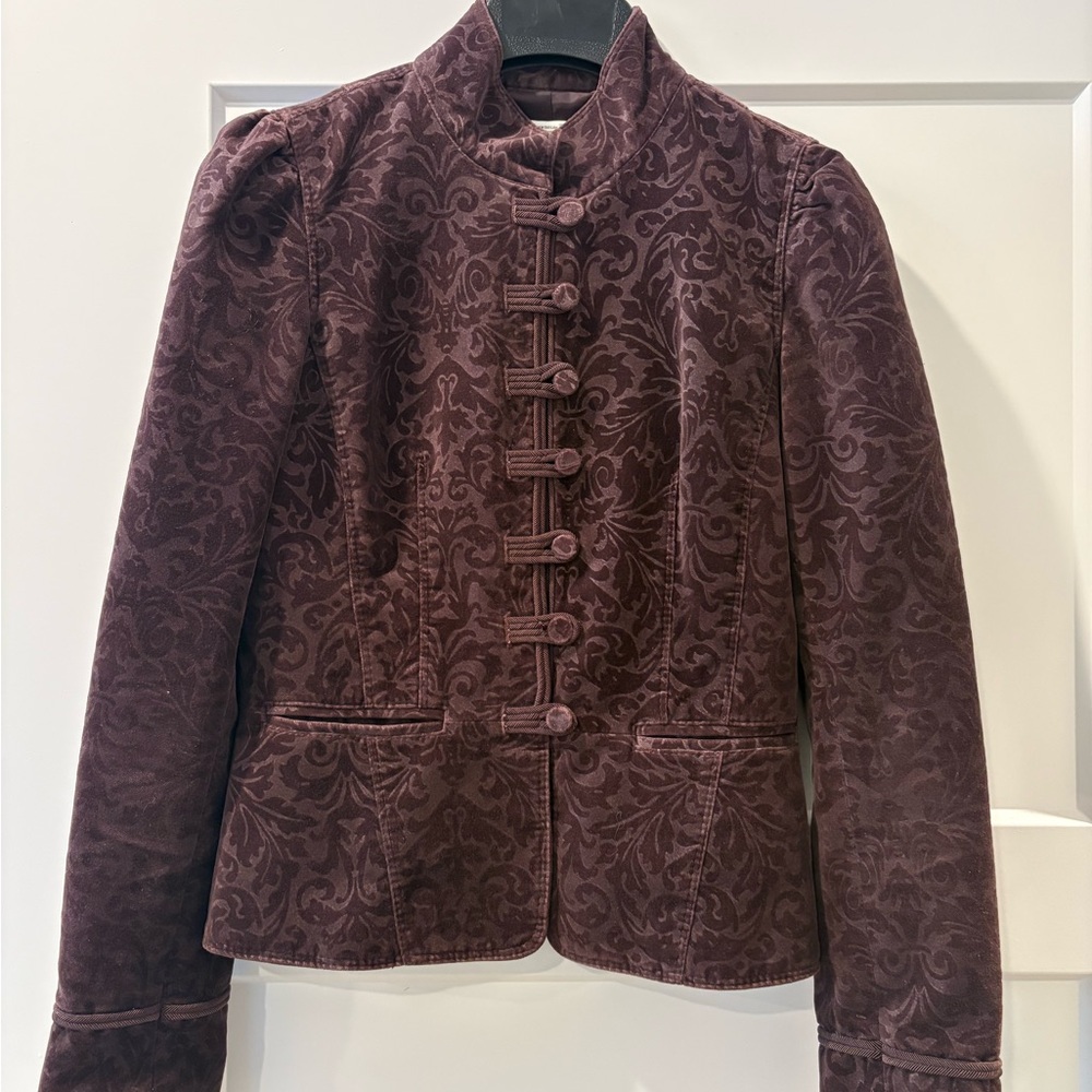 Elegant LOFT Women's Velvet Blazer - Deep Purple